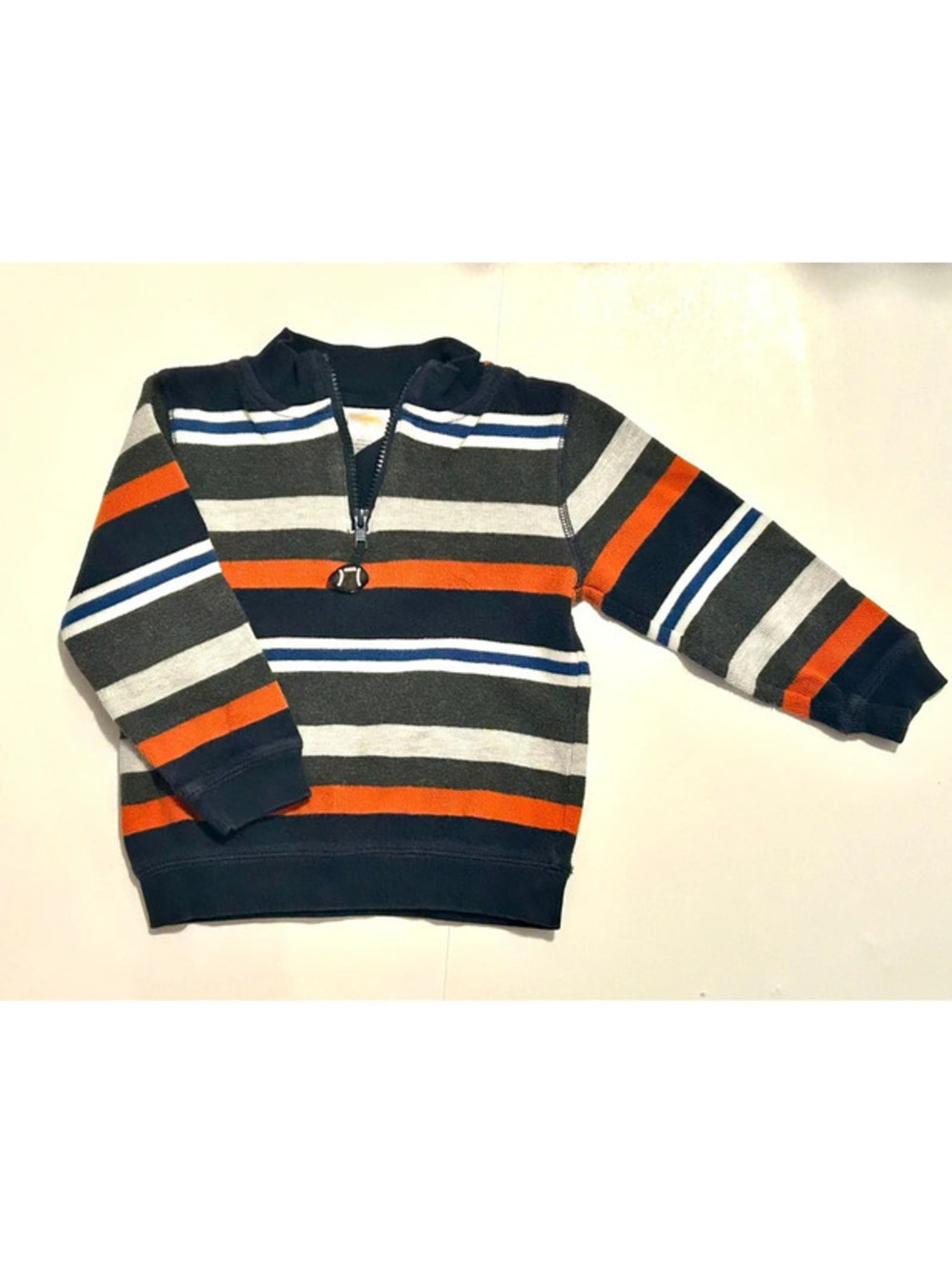 Gymboree Junior Linebacker Football Striped Half Zip Pullover Boys 3T